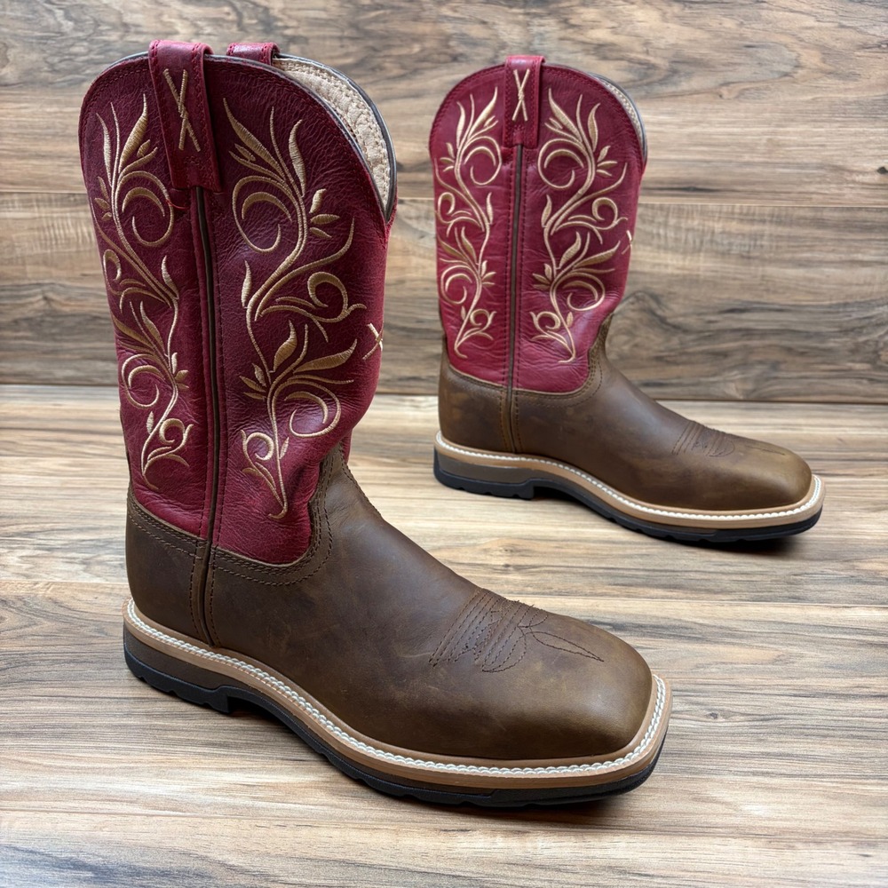 Twisted X Womens 8.5B Steel Square Toe Western 11" Farm Ranch Work Boots WLCS003